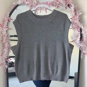 Gray Sleeveless Knit Top